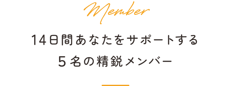 あなたをサポートする5人の精鋭メンバー